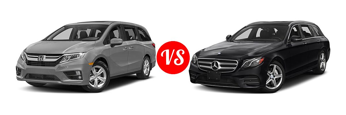 2018 Honda Odyssey Minivan EX-L vs. 2017 Mercedes-Benz E-Class Wagon E 400 Sport - Front Left Comparison