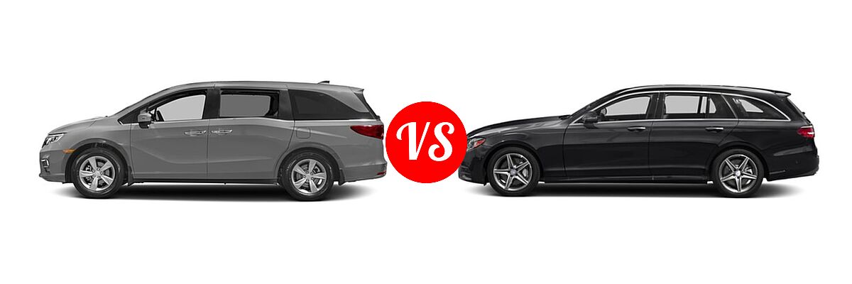 2018 Honda Odyssey Minivan EX-L vs. 2017 Mercedes-Benz E-Class Wagon E 400 Luxury - Side Comparison