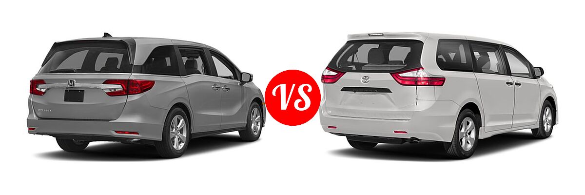 2018 Honda Odyssey Minivan EX-L vs. 2018 Toyota Sienna Minivan XLE - Rear Right Comparison