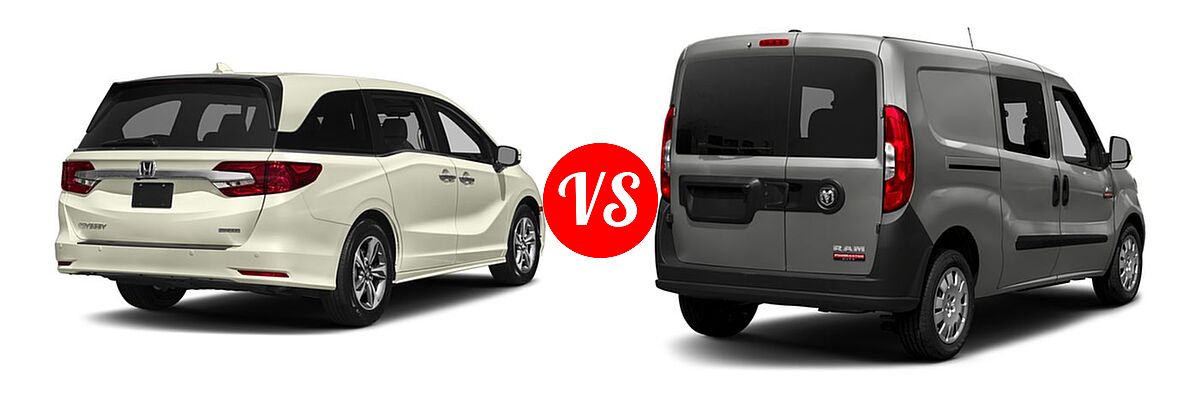 2018 Honda Odyssey Minivan Touring vs. 2018 Ram Promaster City Minivan Wagon - Rear Right Comparison