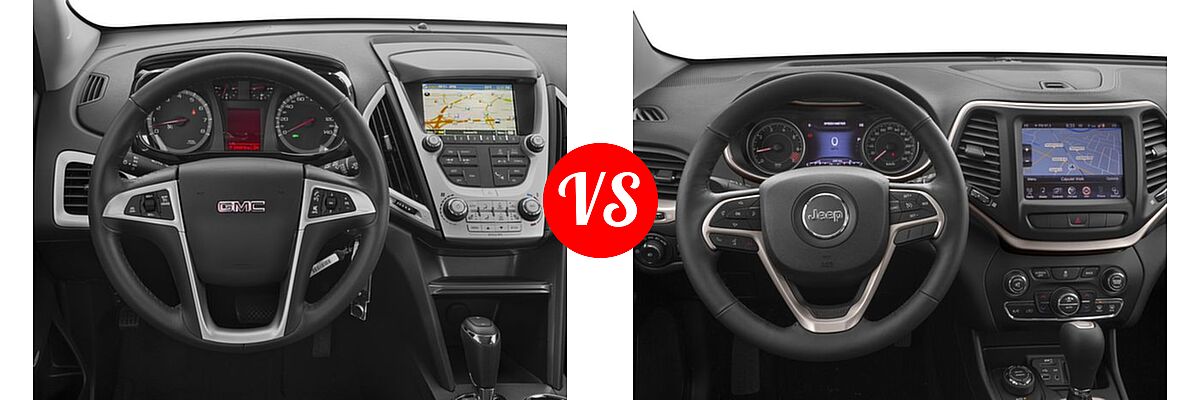 2016 GMC Terrain SUV SLT vs. 2016 Jeep Cherokee SUV Limited - Dashboard Comparison
