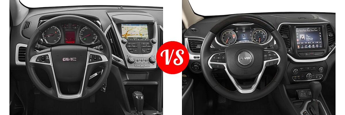 2016 GMC Terrain SUV SLT vs. 2016 Jeep Cherokee SUV Overland - Dashboard Comparison