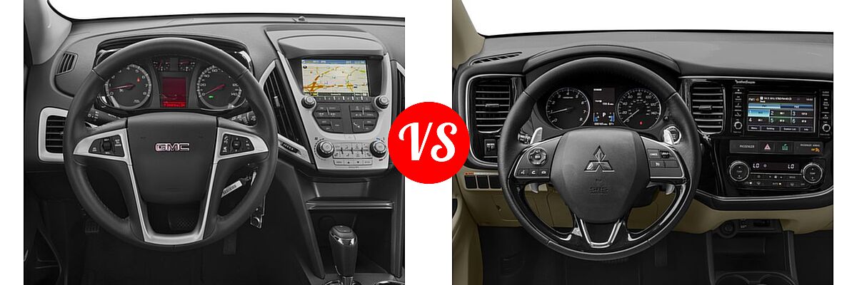 2016 GMC Terrain SUV SLT vs. 2016 Mitsubishi Outlander SUV GT - Dashboard Comparison