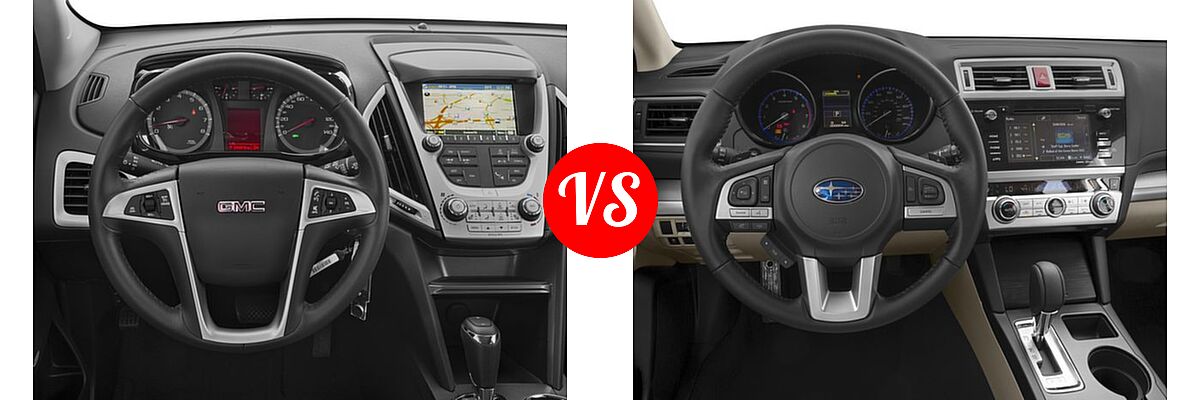 2016 GMC Terrain SUV SLT vs. 2016 Subaru Outback SUV 2.5i / 2.5i Premium - Dashboard Comparison