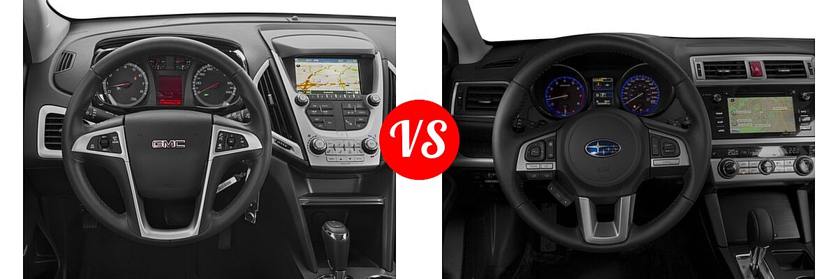 2016 GMC Terrain SUV SLT vs. 2016 Subaru Outback SUV 2.5i Limited / 3.6R Limited - Dashboard Comparison