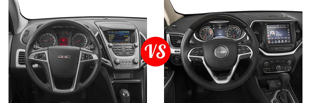2016 GMC Terrain SUV SL vs. 2016 Jeep Cherokee SUV Overland - Dashboard Comparison
