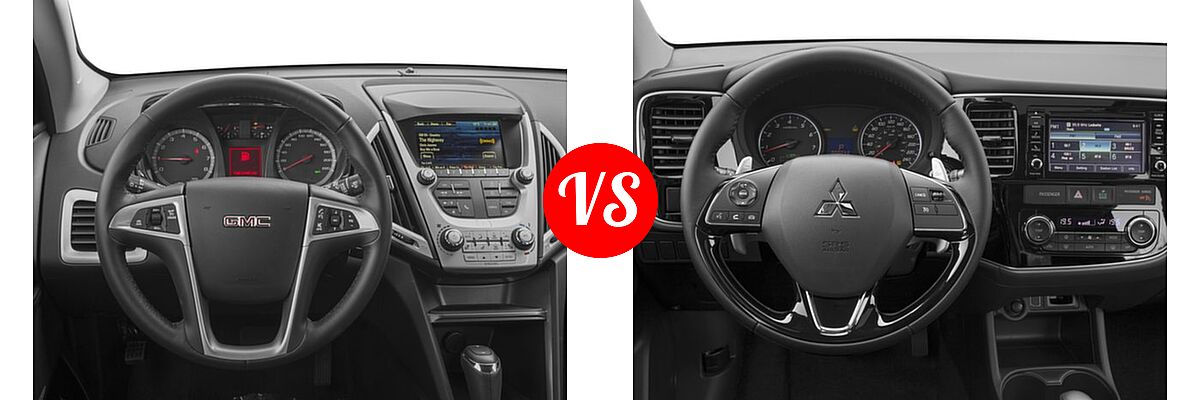 2016 GMC Terrain SUV SL vs. 2016 Mitsubishi Outlander SUV ES / SE - Dashboard Comparison