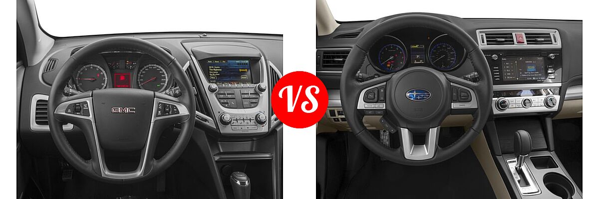 2016 GMC Terrain SUV SL vs. 2016 Subaru Outback SUV 2.5i / 2.5i Premium - Dashboard Comparison