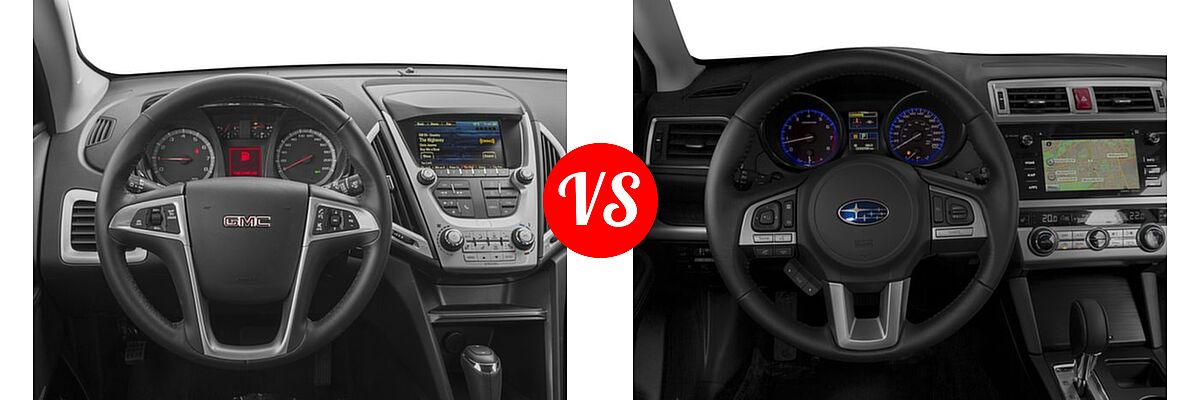2016 GMC Terrain SUV SL vs. 2016 Subaru Outback SUV 2.5i Limited / 3.6R Limited - Dashboard Comparison