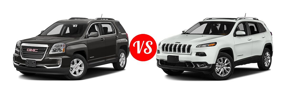 2016 GMC Terrain SUV SL vs. 2016 Jeep Cherokee SUV Limited - Front Left Comparison