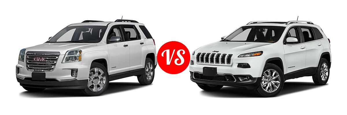2016 GMC Terrain SUV SLT vs. 2016 Jeep Cherokee SUV Limited - Front Left Comparison