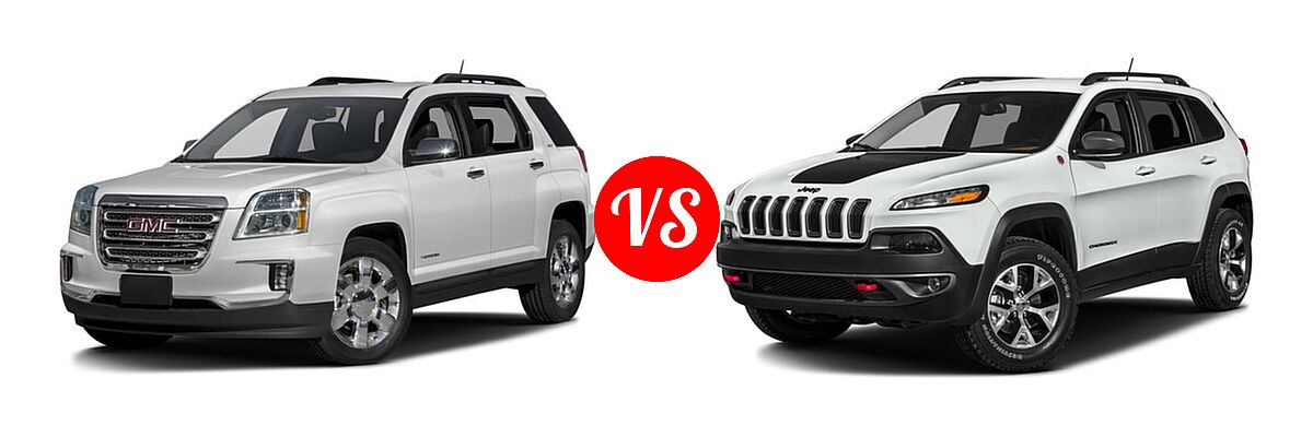 2016 GMC Terrain SUV SLT vs. 2016 Jeep Cherokee SUV Trailhawk - Front Left Comparison