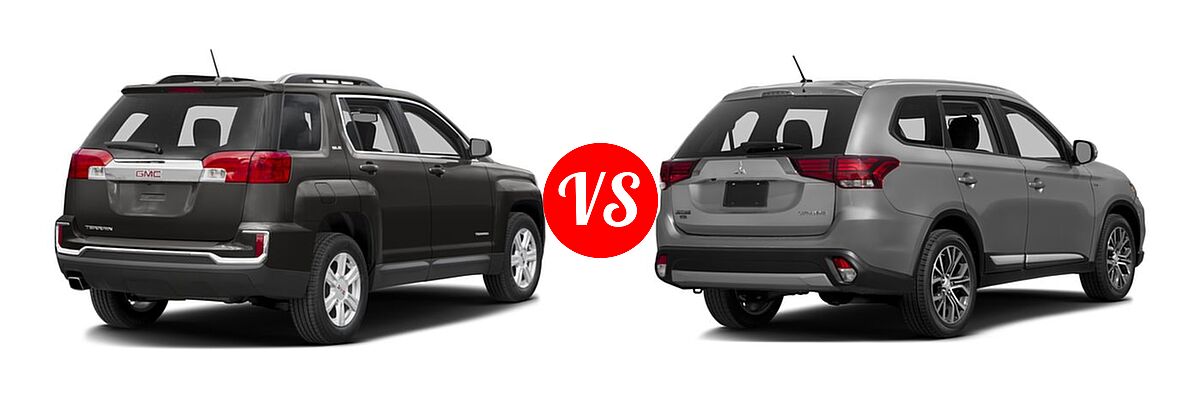 2016 GMC Terrain SUV SL vs. 2016 Mitsubishi Outlander SUV ES / SE - Rear Right Comparison