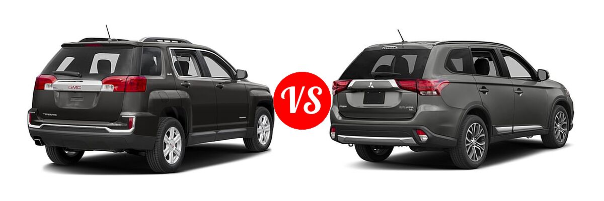 2016 GMC Terrain SUV SL vs. 2016 Mitsubishi Outlander SUV SEL - Rear Right Comparison