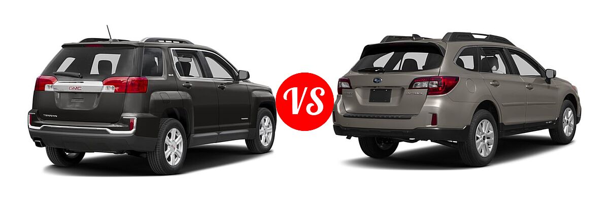 2016 GMC Terrain SUV SL vs. 2016 Subaru Outback SUV 2.5i / 2.5i Premium - Rear Right Comparison