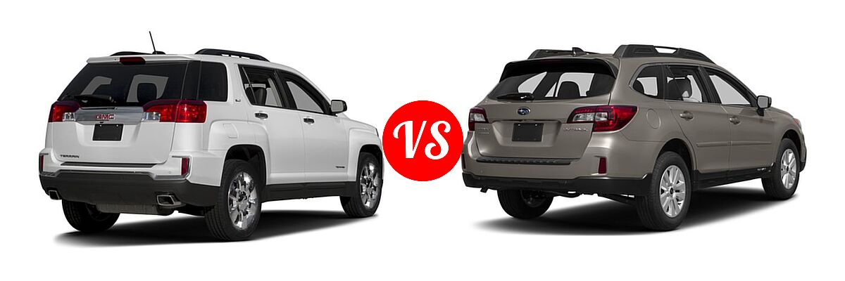 2016 GMC Terrain SUV SLT vs. 2016 Subaru Outback SUV 2.5i / 2.5i Premium - Rear Right Comparison