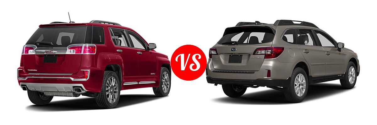 2016 GMC Terrain SUV Denali vs. 2016 Subaru Outback SUV 2.5i / 2.5i Premium - Rear Right Comparison