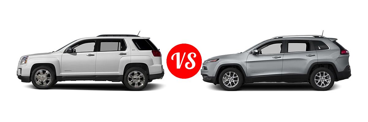 2016 GMC Terrain SUV SLT vs. 2016 Jeep Cherokee SUV 75th Anniversary / Altitude / High Altitude / Latitude - Side Comparison