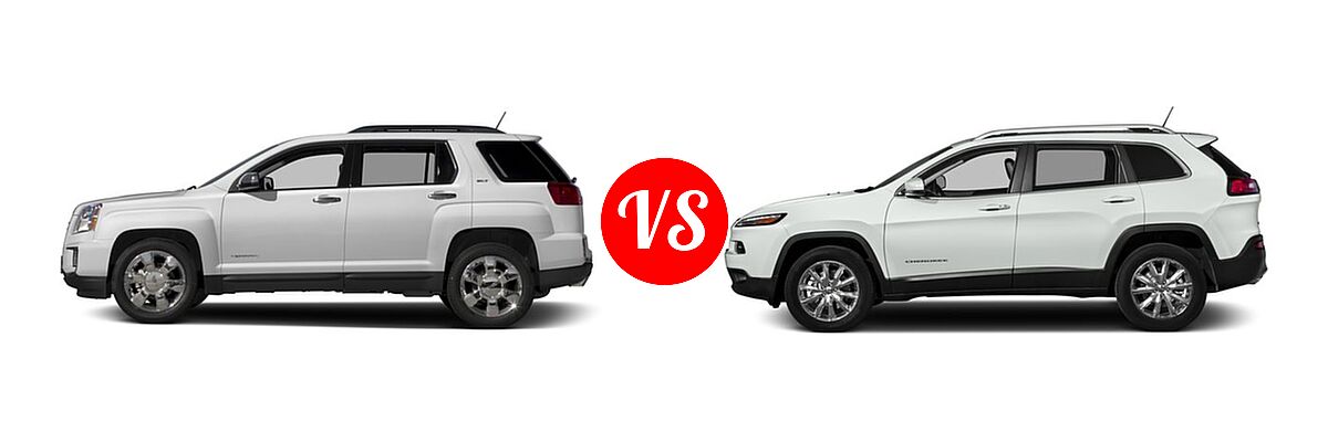 2016 GMC Terrain SUV SLT vs. 2016 Jeep Cherokee SUV Limited - Side Comparison