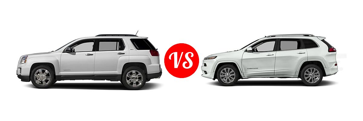 2016 GMC Terrain SUV SLT vs. 2016 Jeep Cherokee SUV Overland - Side Comparison