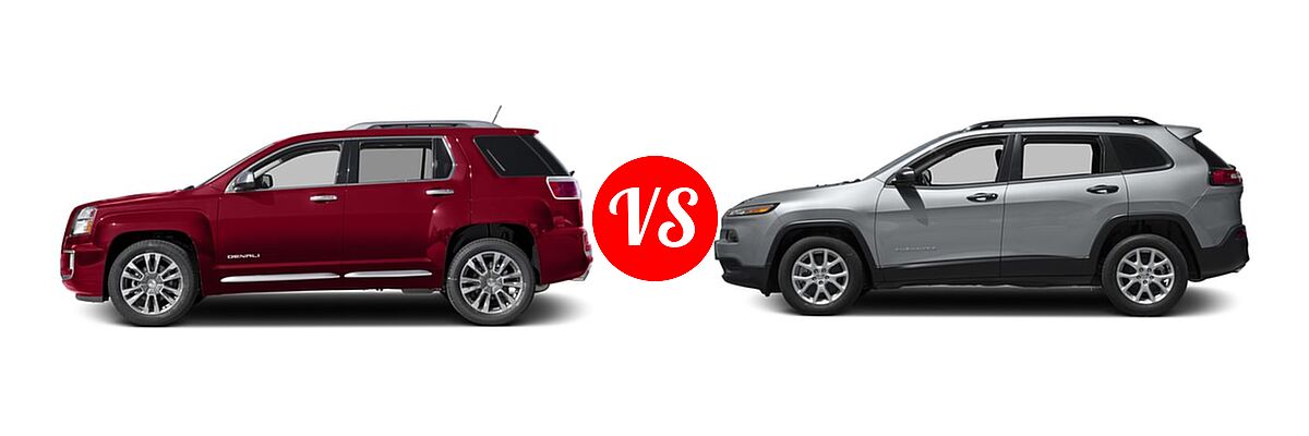 2016 GMC Terrain SUV Denali vs. 2016 Jeep Cherokee SUV Sport - Side Comparison