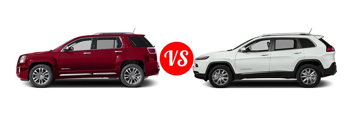 2016 GMC Terrain SUV Denali vs. 2016 Jeep Cherokee SUV Limited - Side Comparison