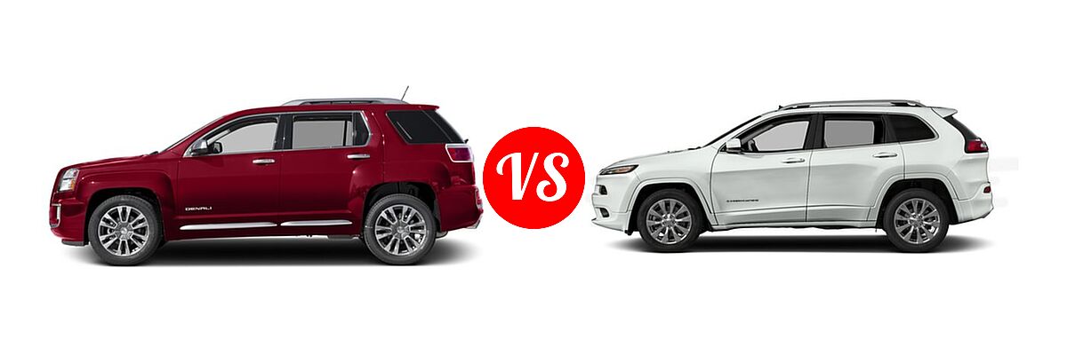 2016 GMC Terrain SUV Denali vs. 2016 Jeep Cherokee SUV Overland - Side Comparison