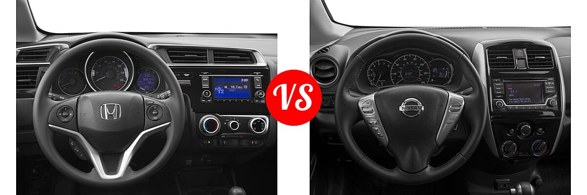 2017 Honda Fit Hatchback LX vs. 2017 Nissan Versa Note Hatchback S Plus / SV - Dashboard Comparison