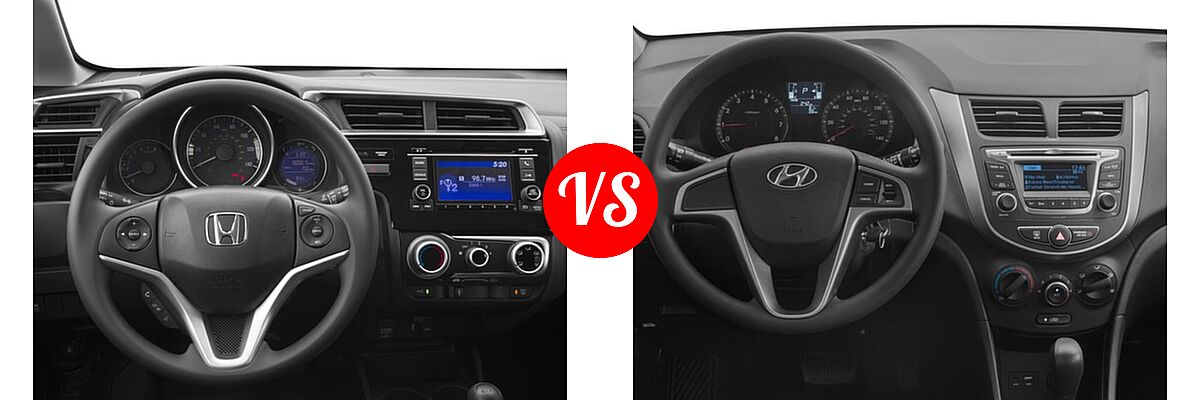 2017 Honda Fit Hatchback LX vs. 2017 Hyundai Accent Hatchback SE - Dashboard Comparison