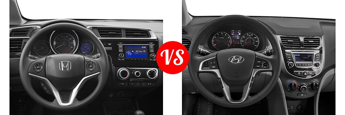 2017 Honda Fit Hatchback LX vs. 2017 Hyundai Accent Hatchback Sport - Dashboard Comparison