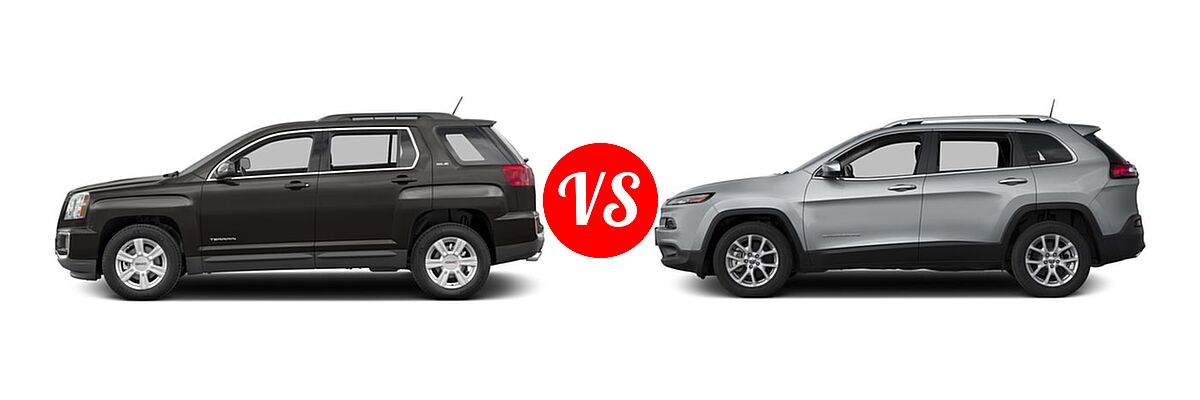 2016 GMC Terrain SUV SL vs. 2016 Jeep Cherokee SUV 75th Anniversary / Altitude / High Altitude / Latitude - Side Comparison
