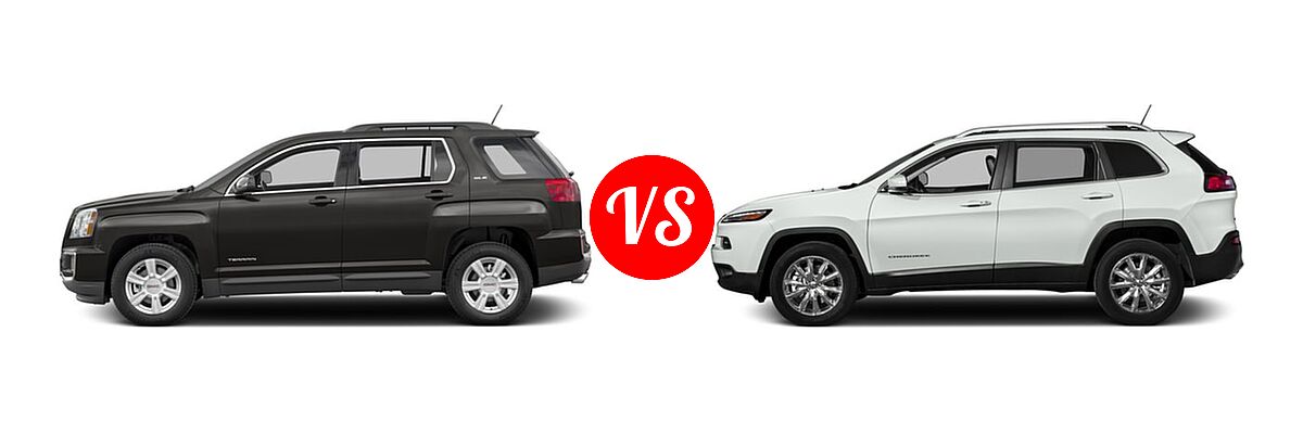 2016 GMC Terrain SUV SL vs. 2016 Jeep Cherokee SUV Limited - Side Comparison