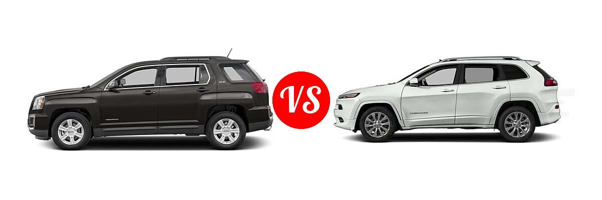 2016 GMC Terrain SUV SL vs. 2016 Jeep Cherokee SUV Overland - Side Comparison