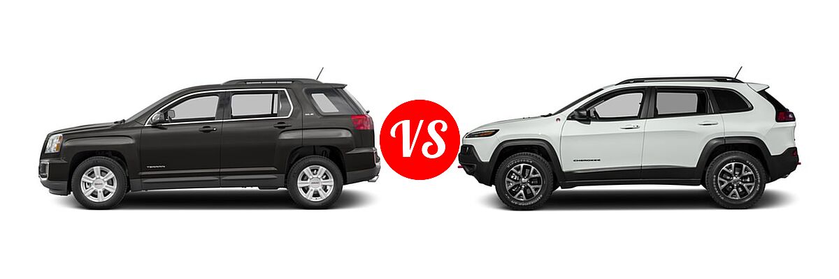 2016 GMC Terrain SUV SL vs. 2016 Jeep Cherokee SUV Trailhawk - Side Comparison