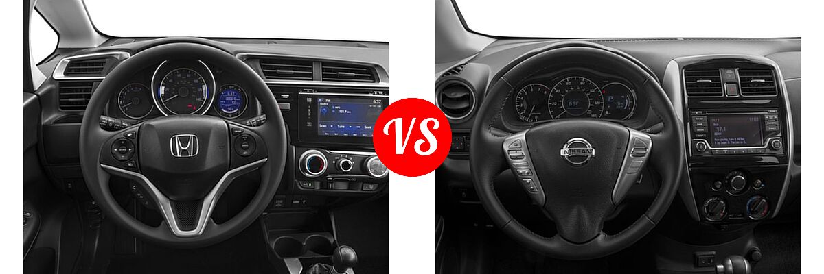 2017 Honda Fit Hatchback EX vs. 2017 Nissan Versa Note Hatchback S Plus / SV - Dashboard Comparison