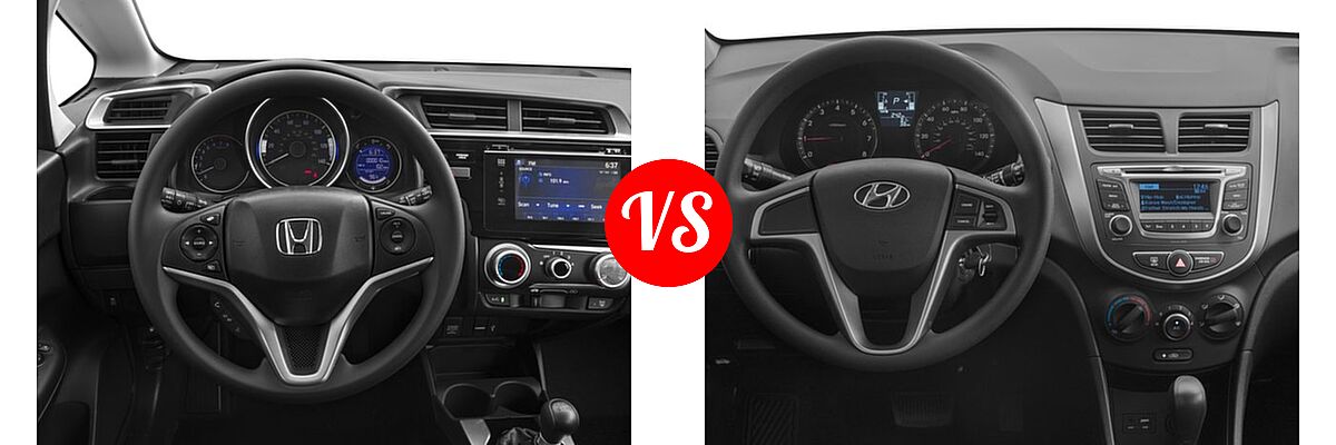 2017 Honda Fit Hatchback EX vs. 2017 Hyundai Accent Hatchback SE - Dashboard Comparison