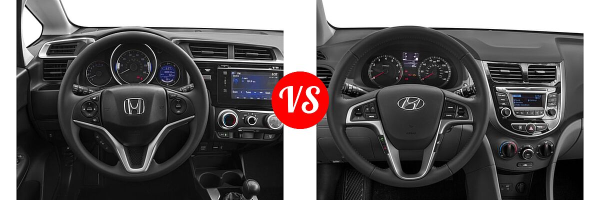 2017 Honda Fit Hatchback EX vs. 2017 Hyundai Accent Hatchback Sport - Dashboard Comparison