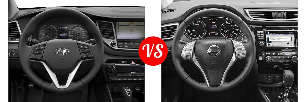 2016 Hyundai Tucson SUV Limited vs. 2016 Nissan Rogue SUV SL - Dashboard Comparison