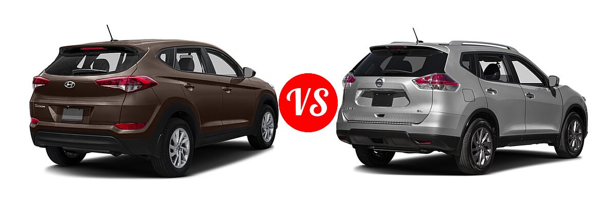 2016 Hyundai Tucson SUV Eco / SE / Sport vs. 2016 Nissan Rogue SUV SL - Rear Right Comparison