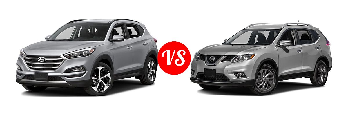 2016 Hyundai Tucson SUV Limited vs. 2016 Nissan Rogue SUV SL - Front Left Comparison