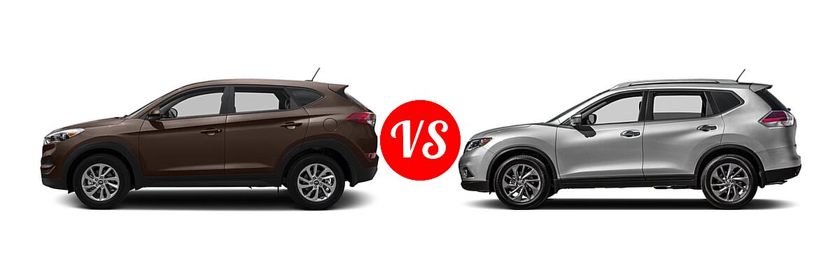 2016 Hyundai Tucson SUV Eco / SE / Sport vs. 2016 Nissan Rogue SUV SL - Side Comparison