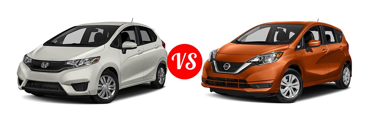 2017 Honda Fit Hatchback LX vs. 2017 Nissan Versa Note Hatchback S Plus / SV - Front Left Comparison