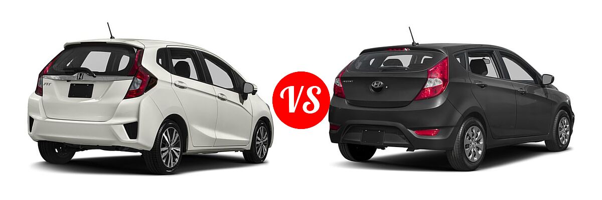 2017 Honda Fit Hatchback EX vs. 2017 Hyundai Accent Hatchback SE - Rear Right Comparison