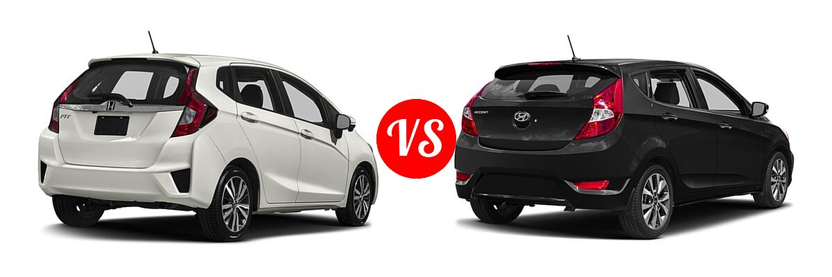 2017 Honda Fit Hatchback EX vs. 2017 Hyundai Accent Hatchback Sport - Rear Right Comparison