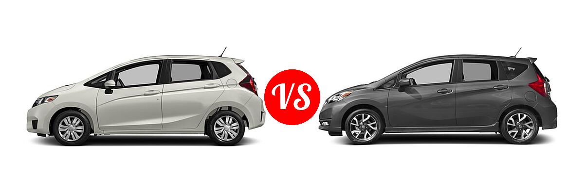 2017 Honda Fit Hatchback LX vs. 2017 Nissan Versa Note Hatchback SR - Side Comparison