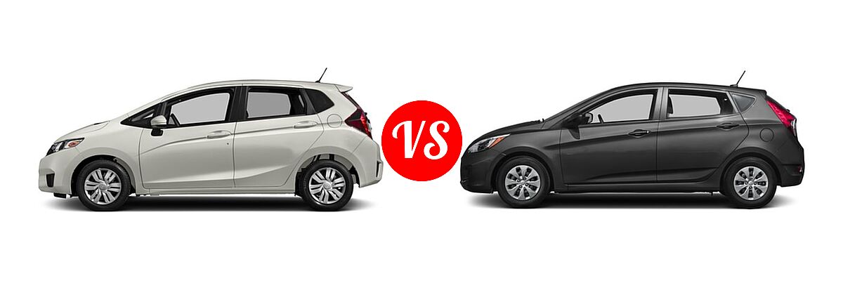 2017 Honda Fit Hatchback LX vs. 2017 Hyundai Accent Hatchback SE - Side Comparison