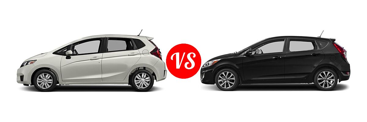 2017 Honda Fit Hatchback LX vs. 2017 Hyundai Accent Hatchback Sport - Side Comparison
