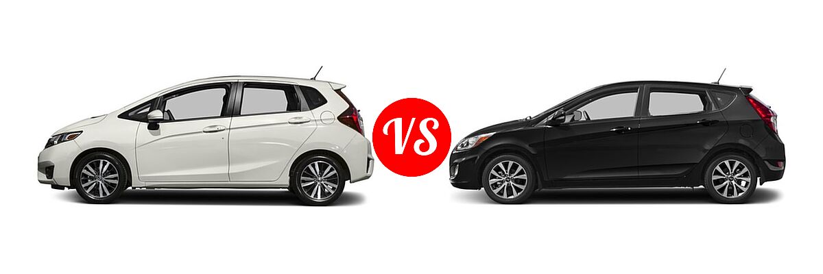 2017 Honda Fit Hatchback EX vs. 2017 Hyundai Accent Hatchback Sport - Side Comparison