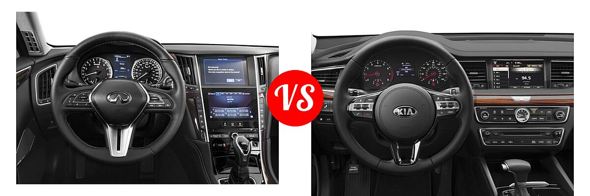 2018 Infiniti Q50 Sedan 2.0t LUXE / 2.0t PURE / 3.0t LUXE vs. 2018 Kia Cadenza Sedan Premium - Dashboard Comparison