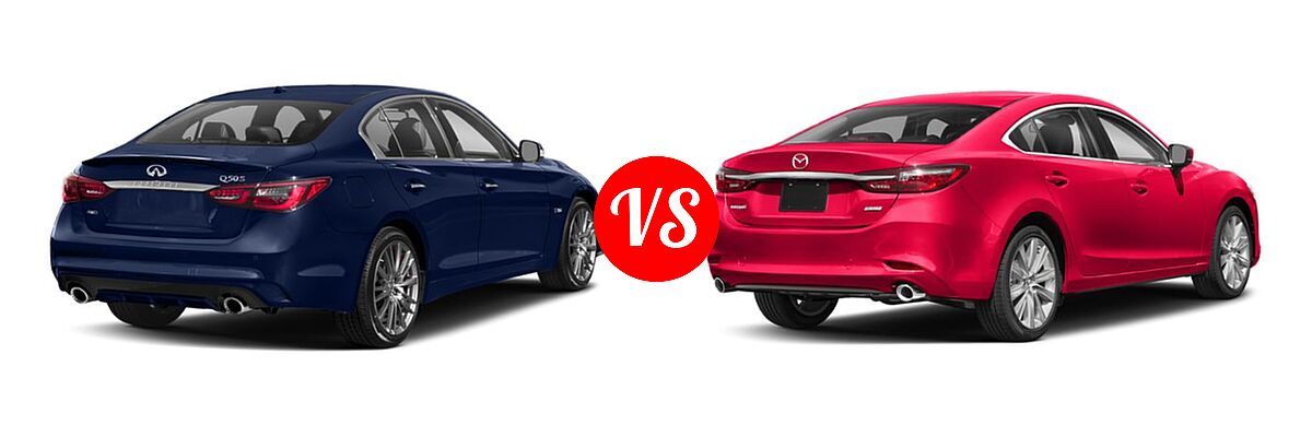 2018 Infiniti Q50 Sedan 3.0t SPORT vs. 2018 Mazda 6 Sedan Touring - Rear Right Comparison